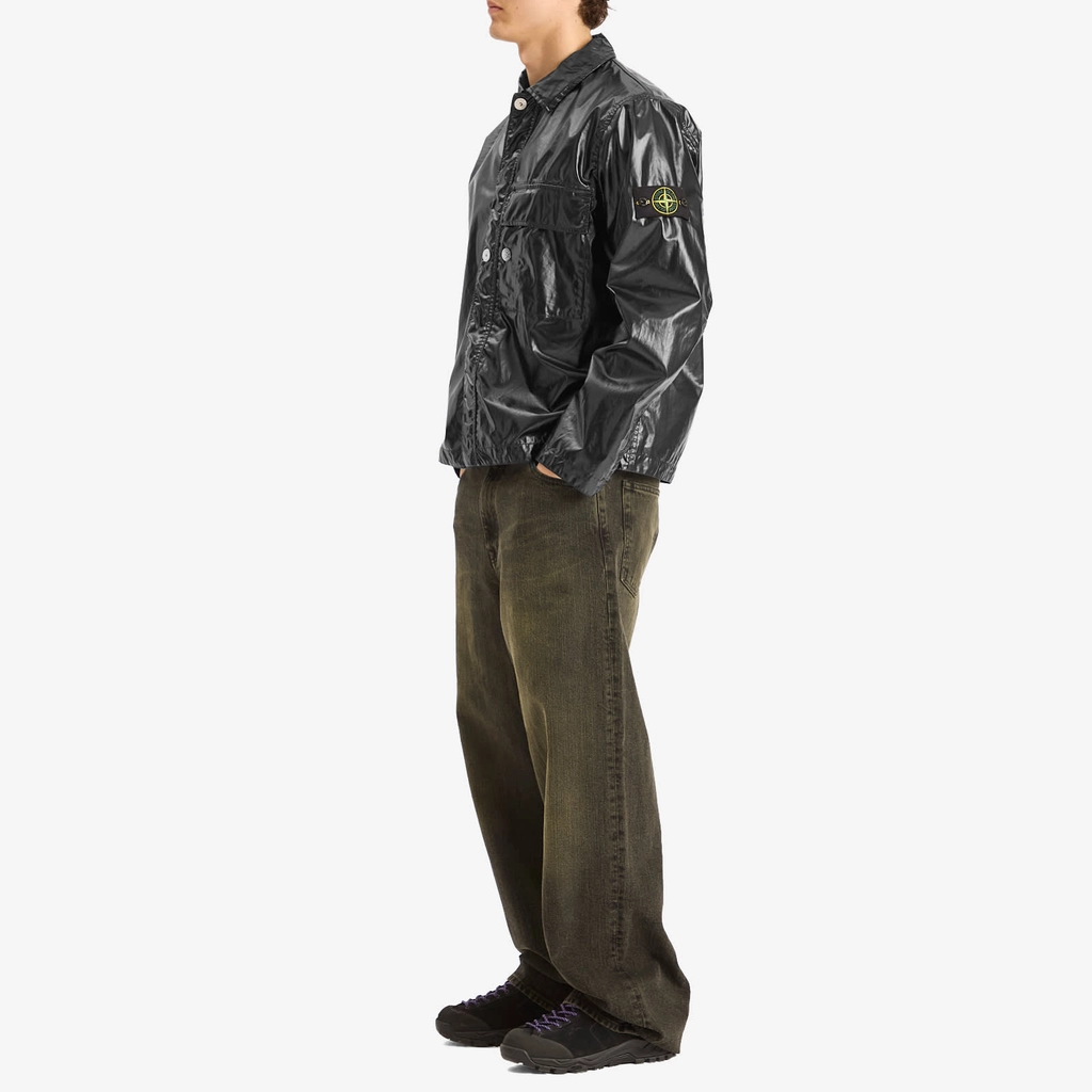 Stone Island Men's Mussola Gommata-TC Shirt Jacket Black